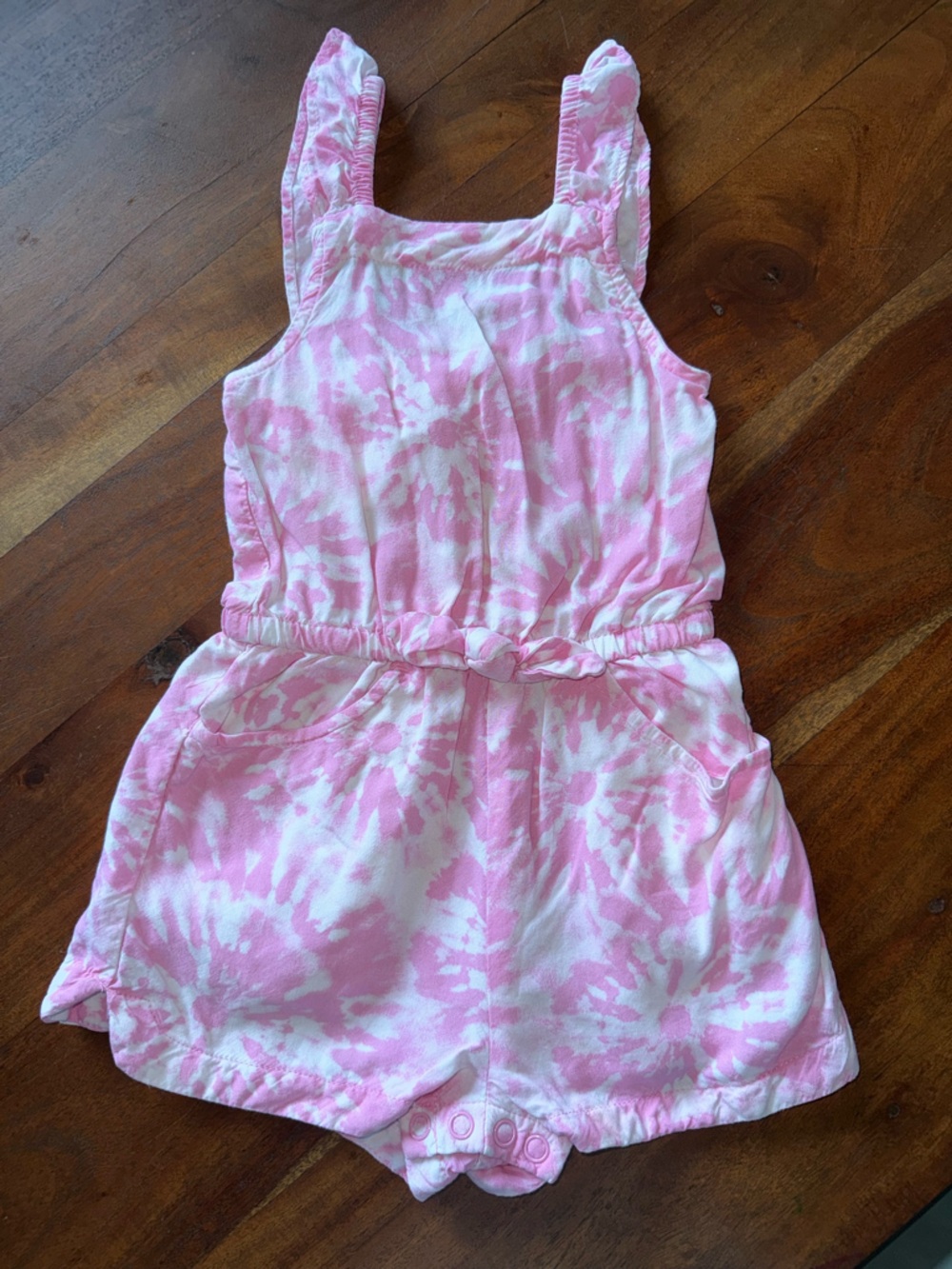Cat & Jack Pink and White Tie-Dye Sleeveless Top